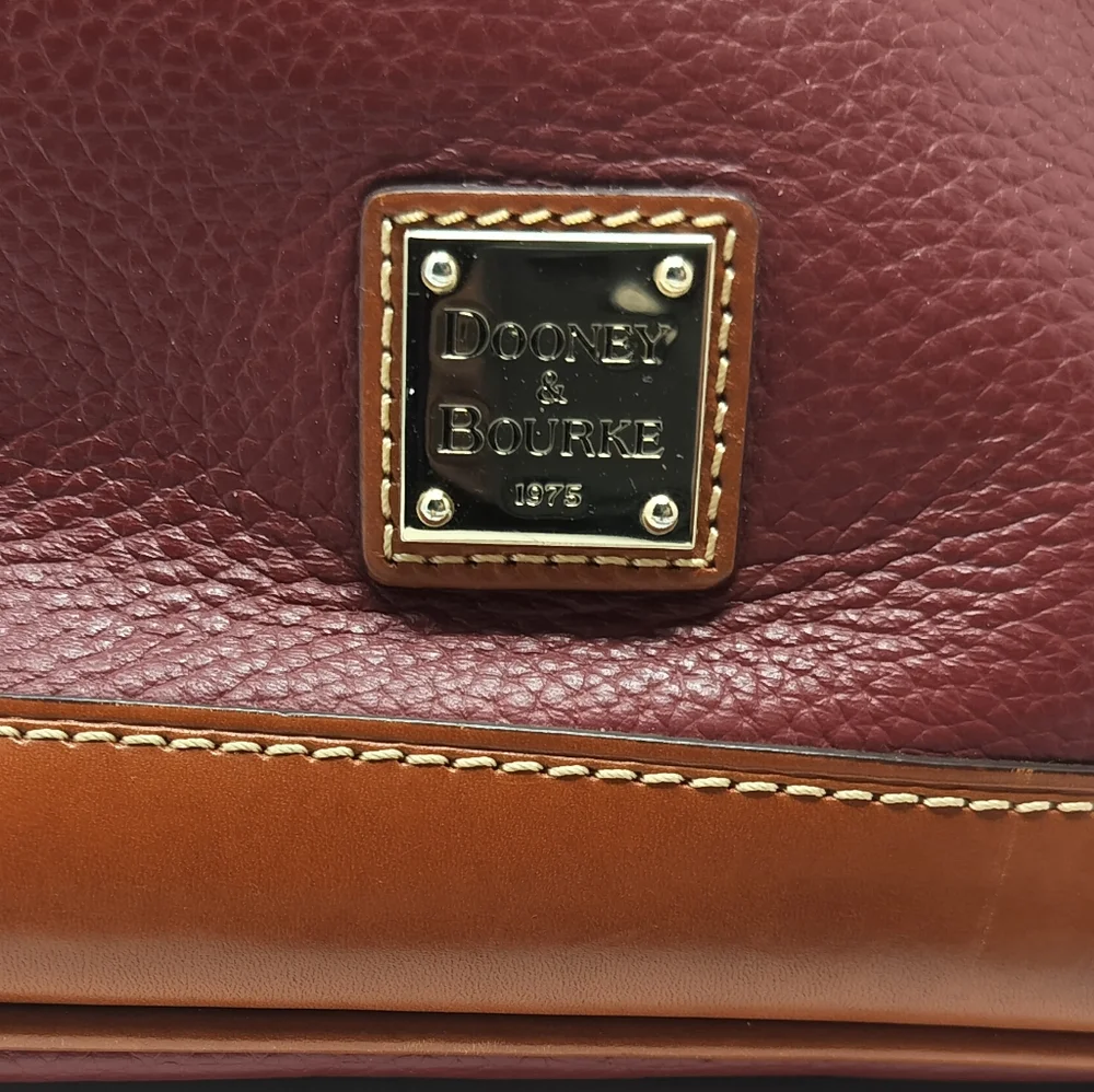 Dooney & Bourke Pebble Grain Zip Zip Satchel Bordeaux in great condition - Picture 2 of 16